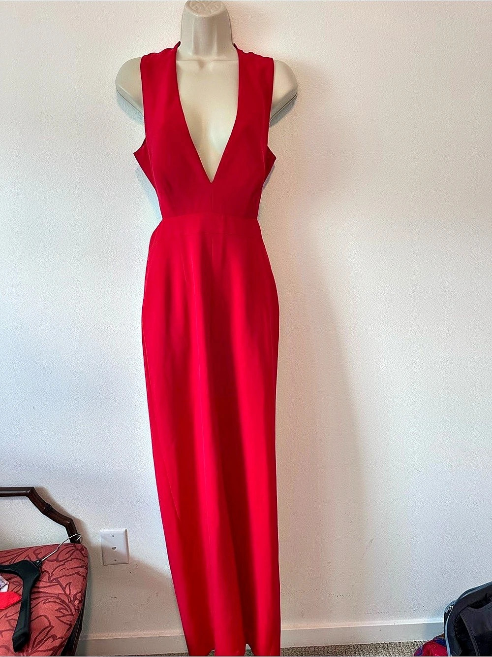 Aidan Mattox Open Back Maxi Dress in Red Size 6 Like New